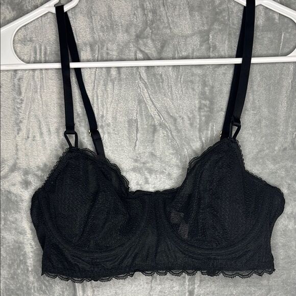 Auden Black Lace Sheer Adjustable Strap Back Clasp Underwire Bra Size 34B - Picture 1 of 7